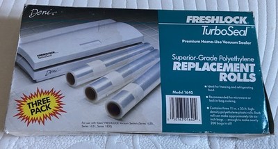 Deni Freshlock TurboSeal Food Vacuum Sealer Replacement Rolls (3 ) #1640.