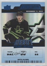 2022 Upper Deck Credentials Debut Ticket Access Blue 2/99 Matej Blumel #120 h9a