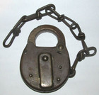 Vintage Marked SAFE Brass Padlock w/ Chain No Key USA — photo 1