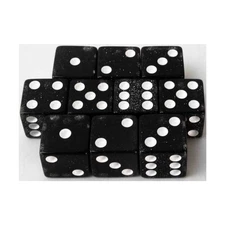 Koplow Glitter Dice d6 16mm Glitter - Black (Pipped) (10) New