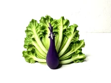 ENESCO Home Grown Eggplant Anthropomorphic Vegetable Chinese Cabbage Peacock ‘08