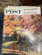 Saturday Evening Post October 27 1956 Kids Playing John Falter. Bagged