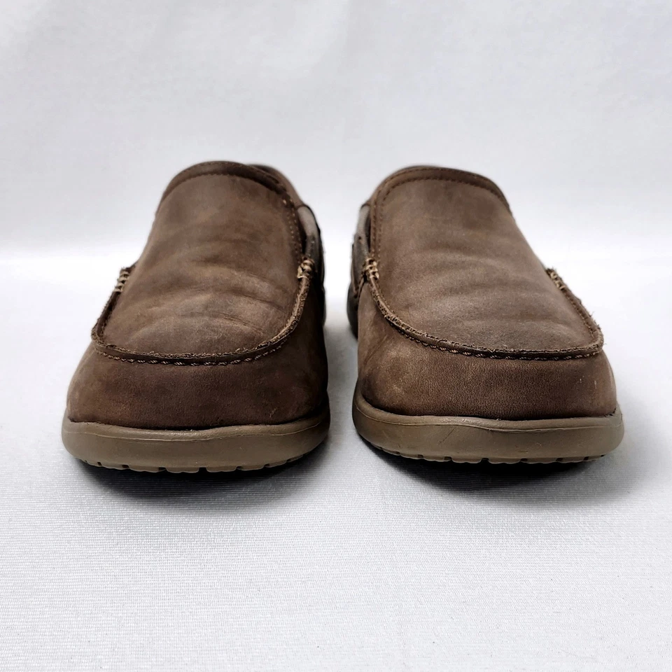 Crocs Santa Cruz 2 Luxe Cuero Mocasín Sin Cordones Mocasín Para Hombres 7 Marrón Zapato Informal Foto 2 de 4