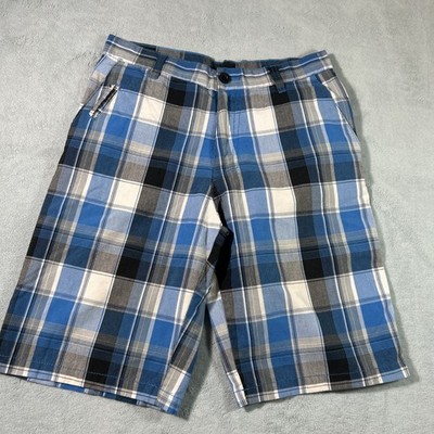 Y2k 2000s Cholo Low Rider Plaid Baggy Shorts Mens 28x9  Retro Skater Loose VTG