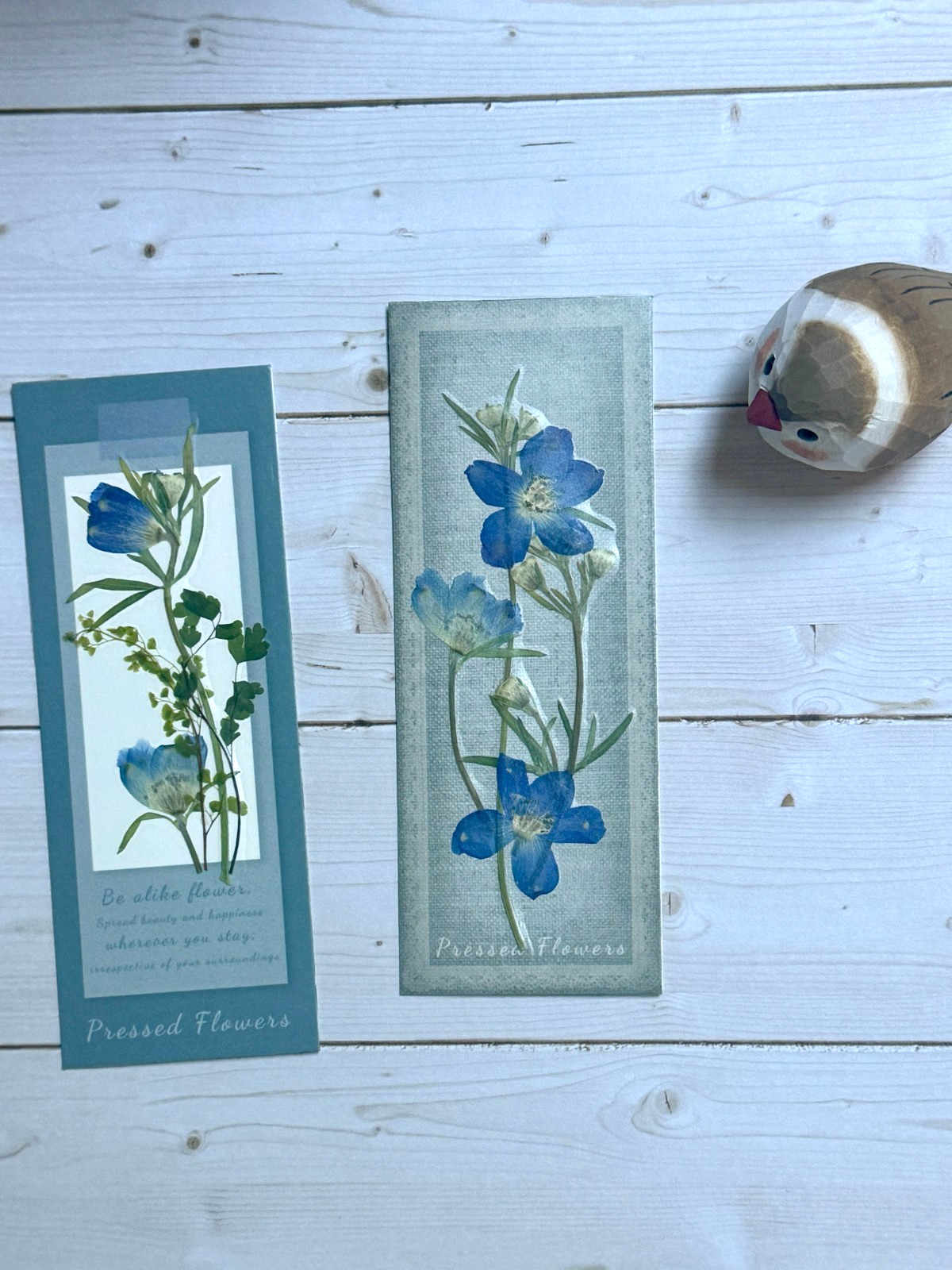Set of 2 Handmade Pressed Real Flower Bookmark Botanical Floral Paper Gift