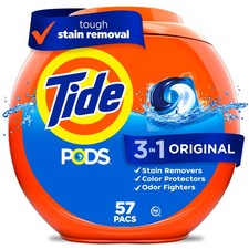 Liquid Laundry Detergent Pacs Pods Original Scent 57 Count Fresh Clean