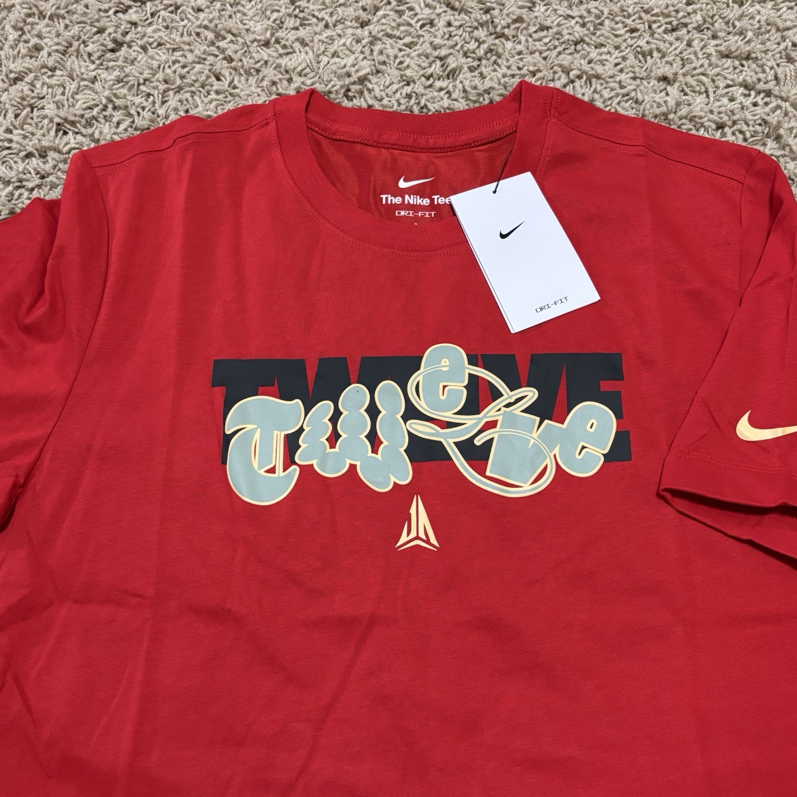 Nike Ja Morant Men's Nike Dri-FIT Basketball T-Shirt HF6194-657 Red Small New
