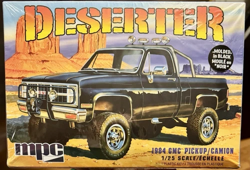 1984 Black GMC 4x4 Pickup The Desserter 1:25 scale kit MPC Round 2 Model Sealed
