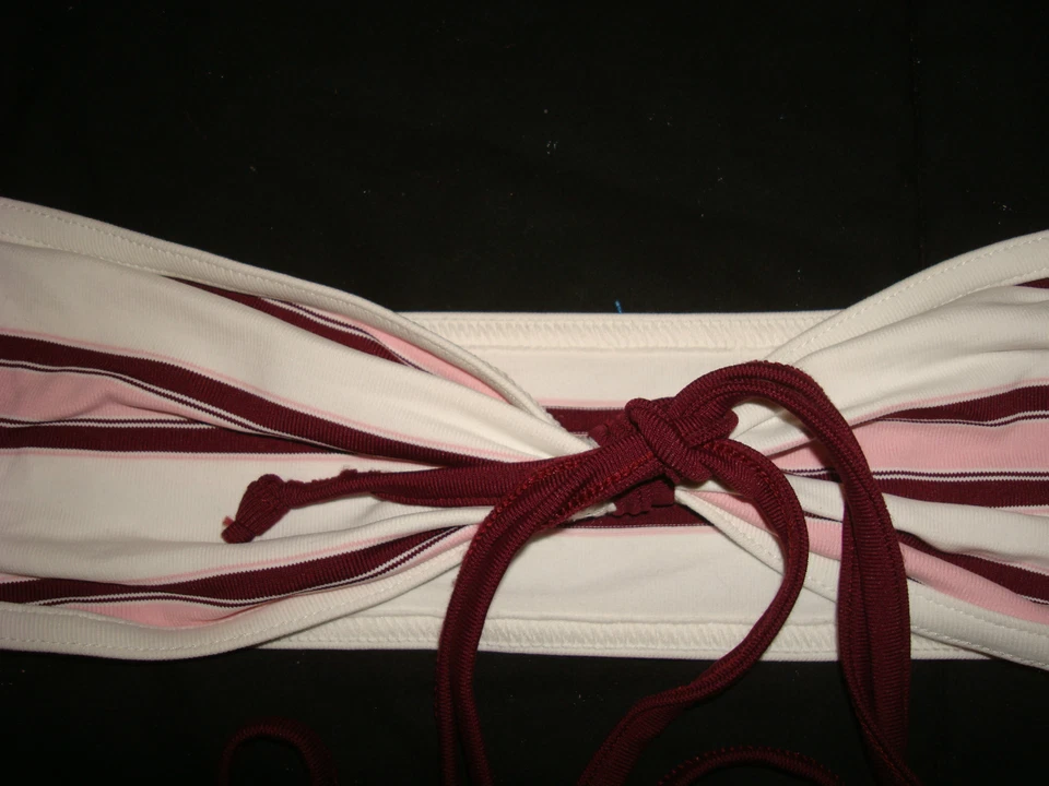 NUEVO Lacoste BIKINI TOP Traje de Baño Rayas Rosa HALTER TOP Traje de Baño Talla 2,4,6 Foto 2 de 4