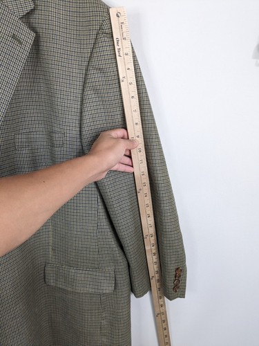 Lauren Ralph Lauren Blazer Men's 54L Brown Silk Blend Houndstooth - Picture 4 of 16