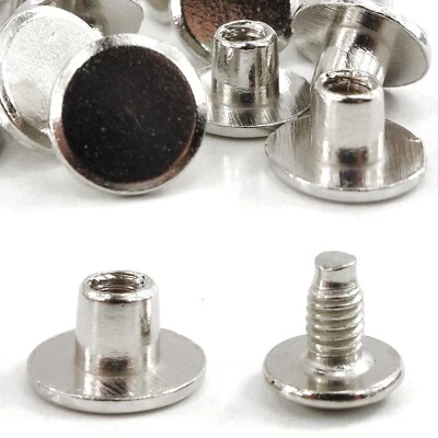 GLETSCHERLICHT 10 Stück Buchschrauben 5mm Füllhöhe Druckguss Gürtelschrauben Gürtel Schrauben