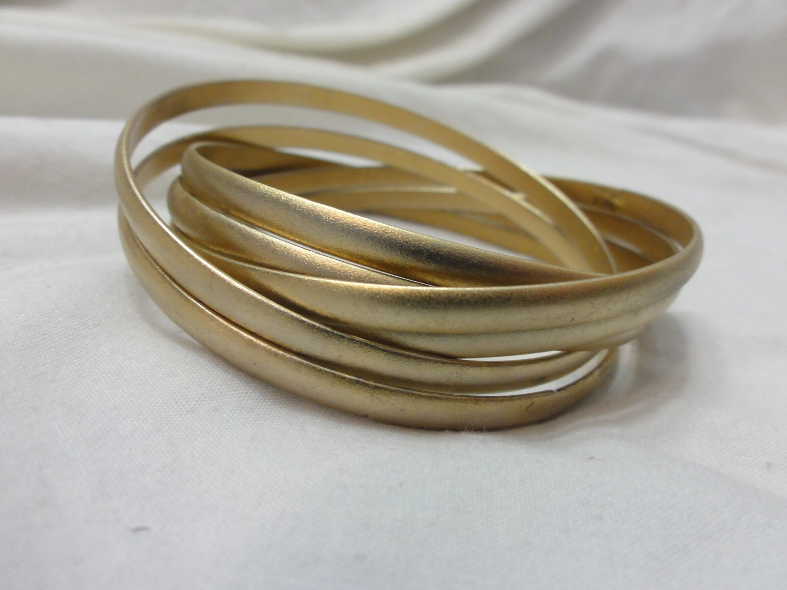 Interlocking Bangle Bracelet Set 6 Design Brushed… - image 1