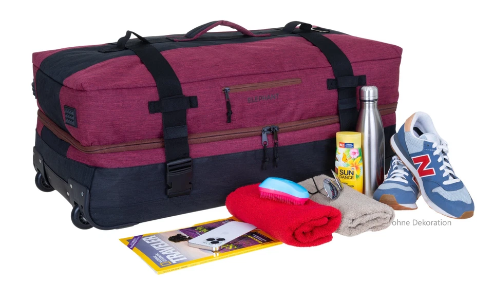 Trolley Reisetasche Herren groß XXL 80cm 120L Trolly Elephant Travel 13032 Rot - Bild 2 von 4