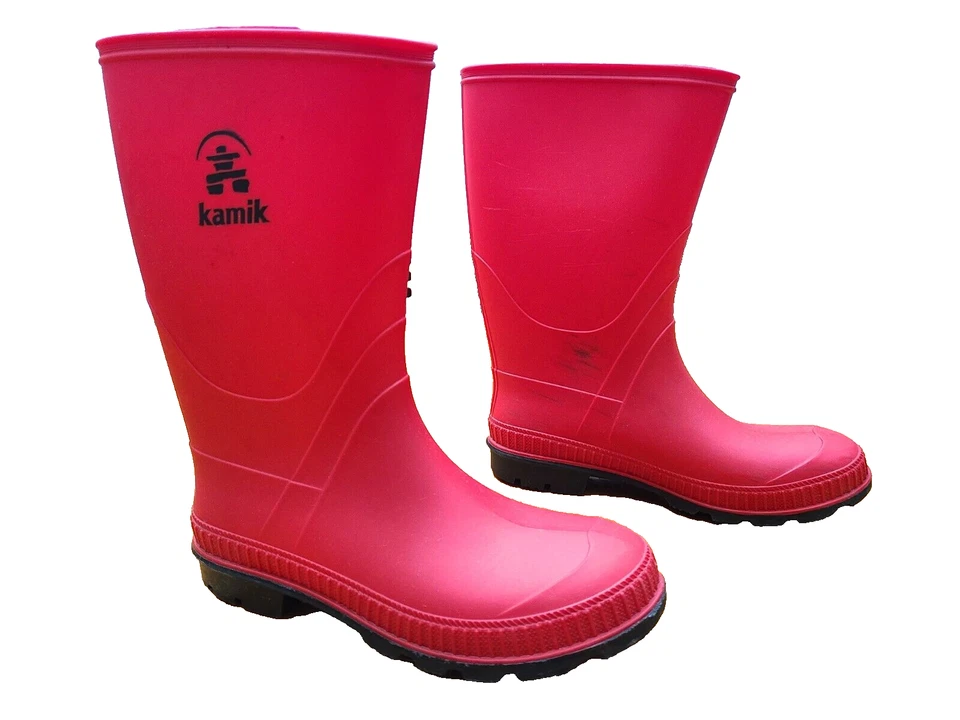 Красные детские дождевые сапоги Kamik Stomp молодежный размер 4 - Изображение 2 из 4