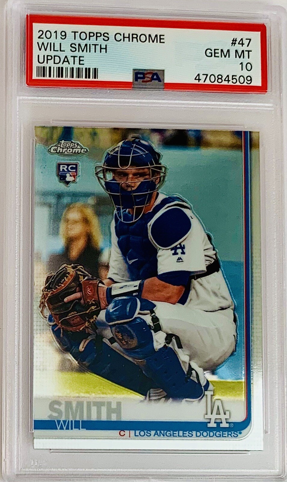 2019 Topps Chrome Update Will Smith Rookie Card #47 “Catching” RC PSA 10 Nice!
