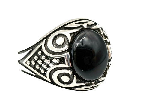 Tom Wood Polished Onyx Silver Peaky Ring 36945 | eBay