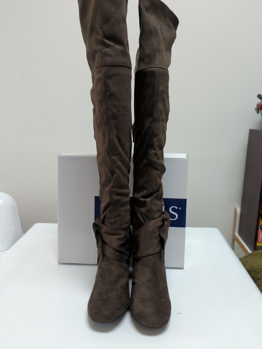 Charcoal knee high boots cheap