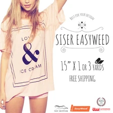 SISER HTV EasyWeed Heat Transfer Vinyl Material 15" x 1 and 15" x 3 Yards