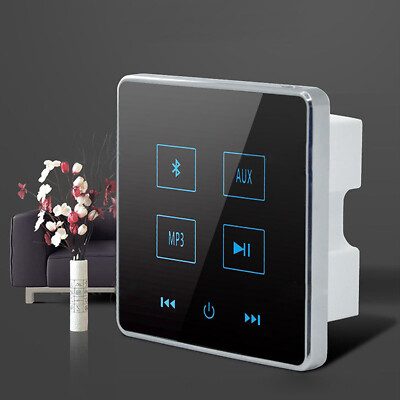 Smart 2 Channel 20W Class D In Wall Amplifier Audio Touch Screen Bluetooth
