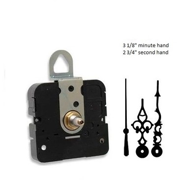 Clock Movement Quartz Mechanism With 3 1/8'' serpentine hands for 1/4'' thick dial