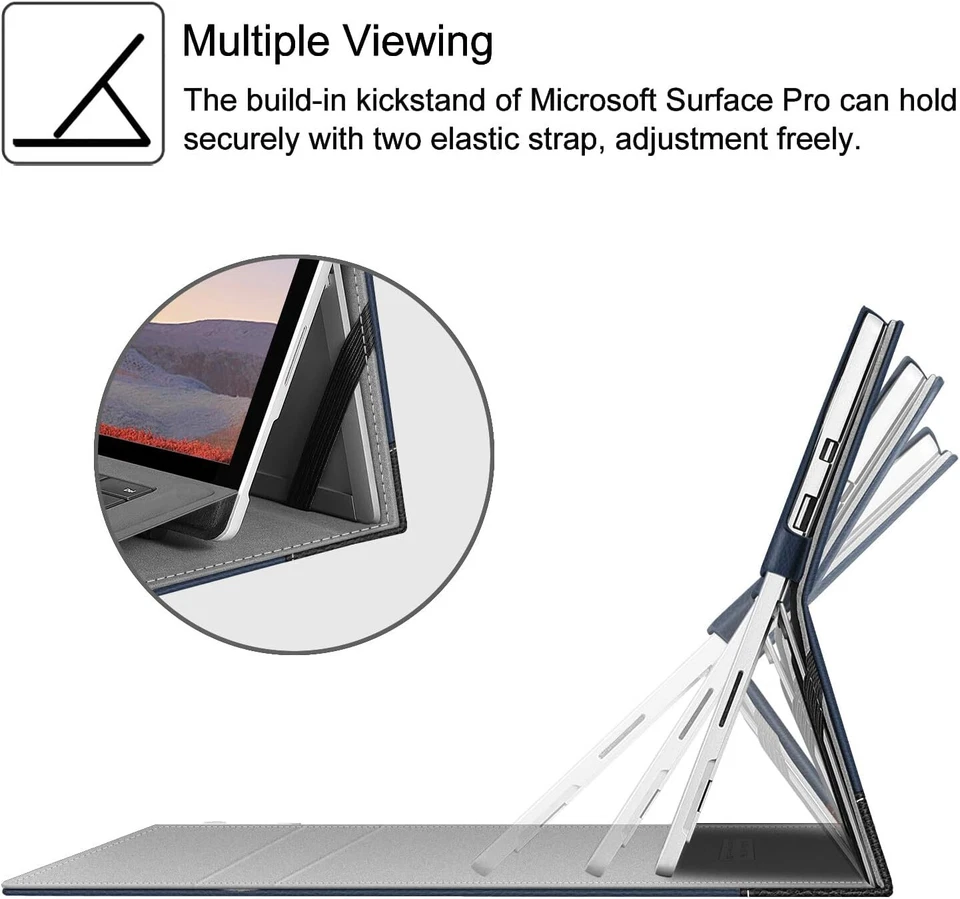 Case for 12.3'' Microsoft Surface Pro 7 Plus/7 6 5 4 3 Portfolio Business Cover - Image 3 of 4