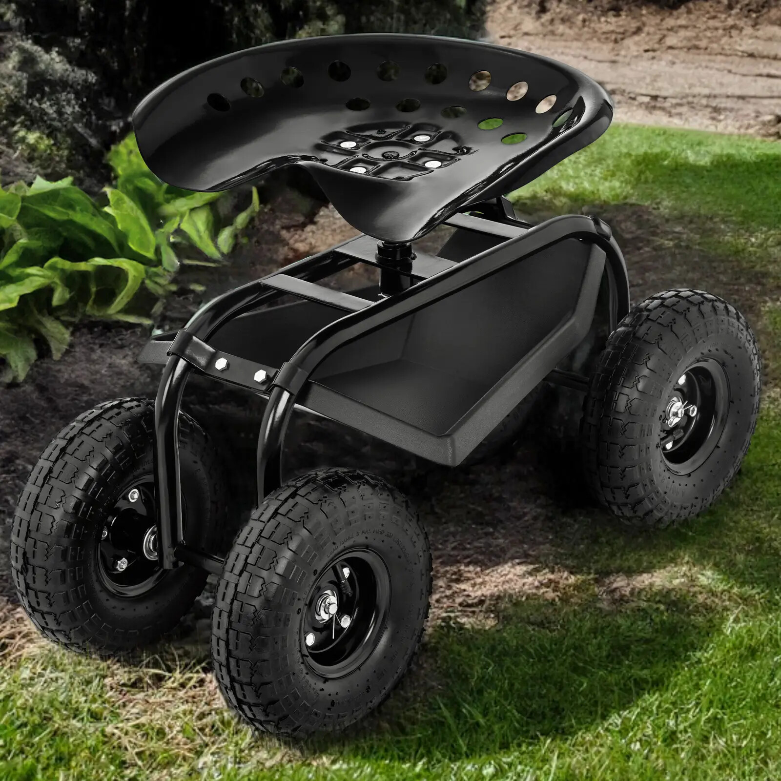 Fahrbarer Gartensitz Garten Rollsitz Gartenhelfer Sitzwagen Gartenwagen