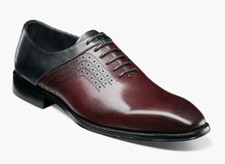 Men's Dress Shoes Plain Toe Oxford Burgundy/Multi 2-Tone STACY ADAMS 25585