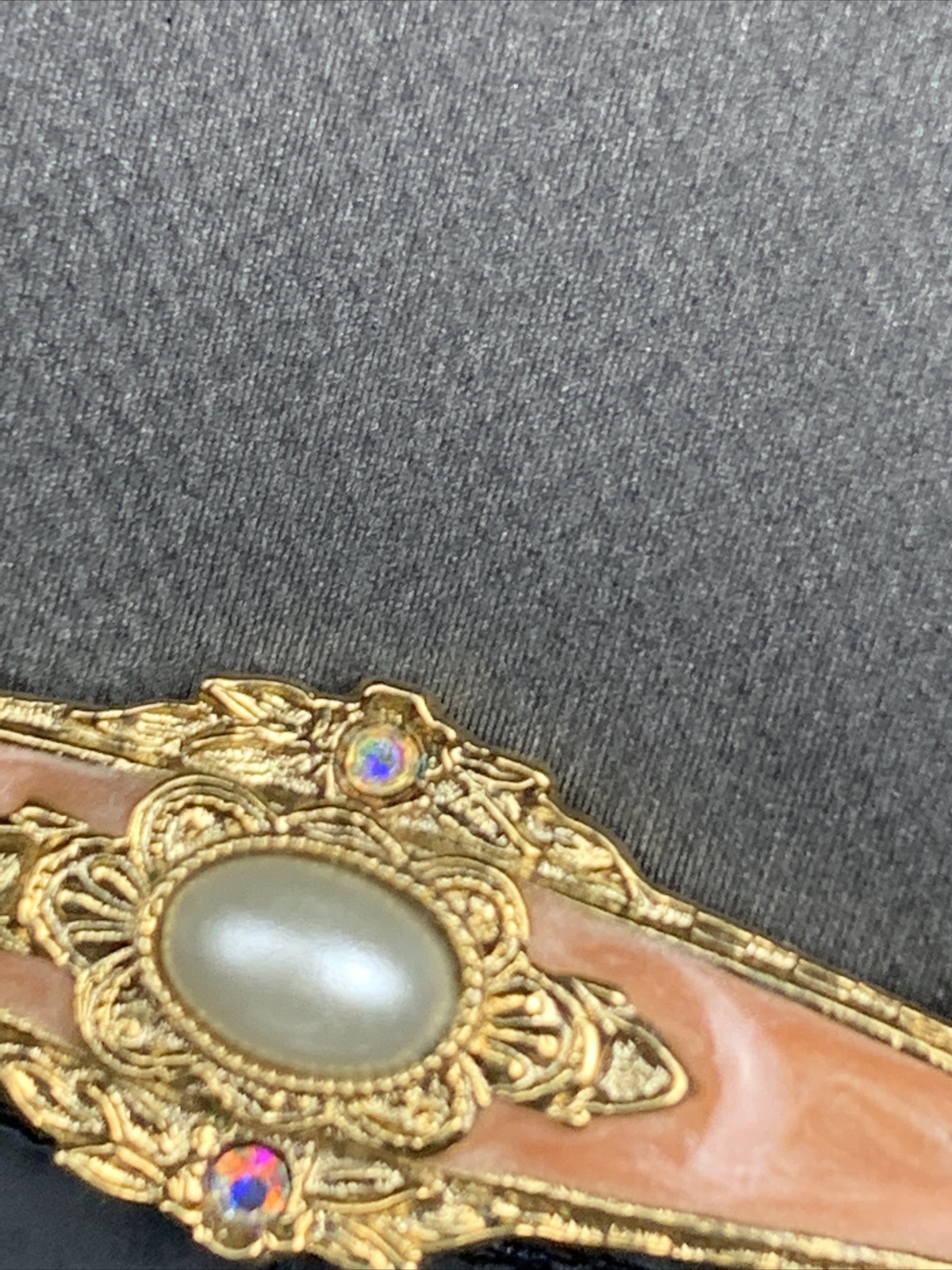 Signed 1928 White Faux Pearl Bar Pin Brooch Ab Rhines… Gem