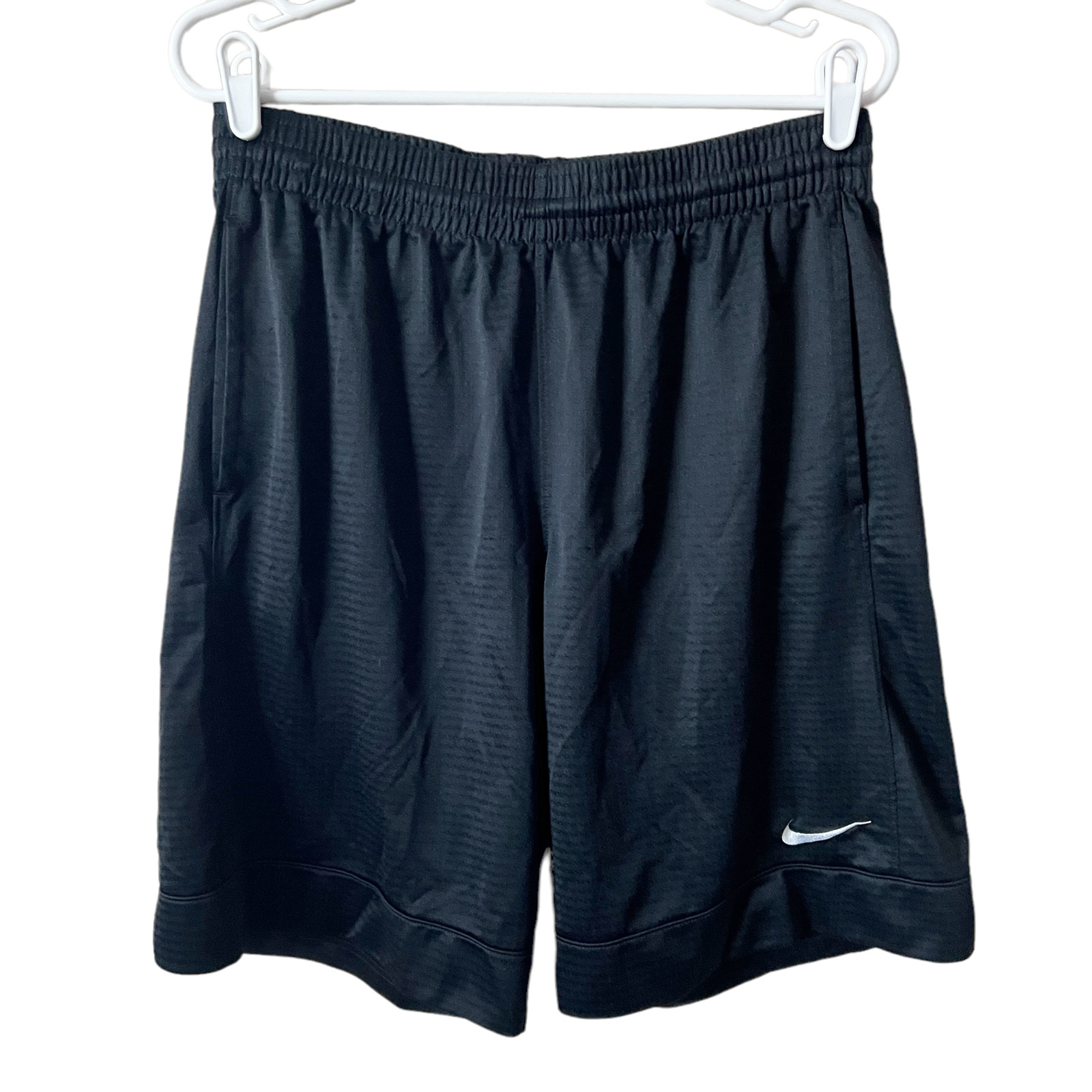 Nike Shorts Mens M Black Basketball Drawstring Elasti… Gem
