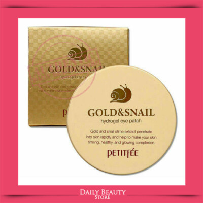 Petitfee Gold & Snail Hydrogel Eye Patch 60 pcs NEW FAST SHIP