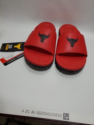 Under Armour Project Rock Michelin Fat tire Slides Mens Sz: 8 Red/Black