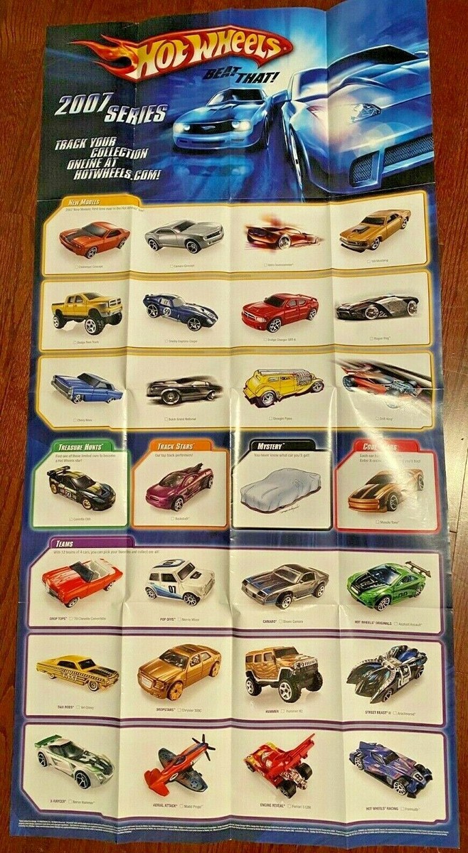 2007 Hot Wheels Collector's Check and Collect Posters 48x24