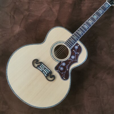 43 inch Jumbo mold full abalone black finger glossy acoustic guitar