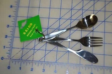 *stainless steel fork knife spoon set small outdoor camping hiking space saving