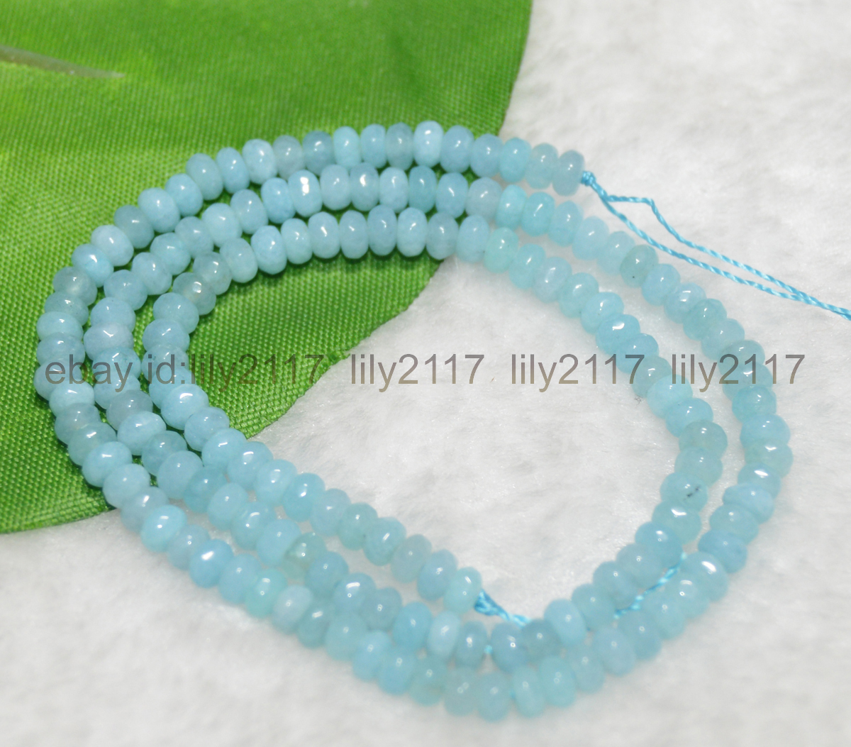 Gemme Abaco Blu Acquamarina Brasiliana Sfaccettate 2x4 Mm - Foto 3