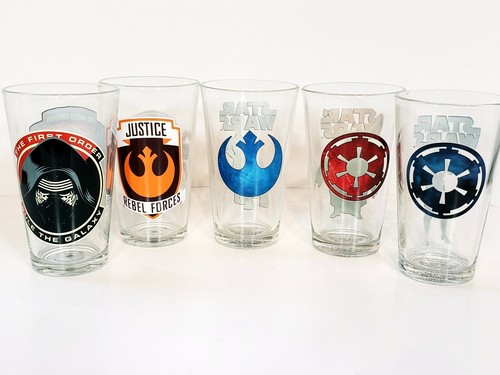 5 Star Wars Trinkgläser C-p30 R2d2 Darth Vader Rebel Forces First Order... - Bild 1 von 8