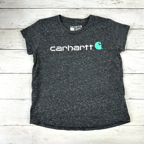 Carhartt short Sleeve t-shirt Girls 5 Outdoor Toddler Gray logo
