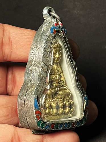 Amuleto tailandés Buda Phra Kring (Buda Campana) Luang Por Ruay Pasathiko Wat Tako - Imagen 9 de 13