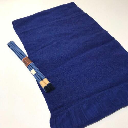 9493# Japanese Kimono Accessory Obiage and Obijime 2-piece Set Silk Plain Blue - Picture 1 of 9