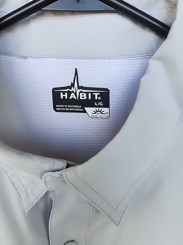 Habit Mens Shirt Large Vented Fishing Solar Factor 40+ Grey Large - Picture 3 of 5