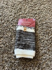 NEW Womens Merona Boot Cuffs, Knee High, OSFM, Brown White