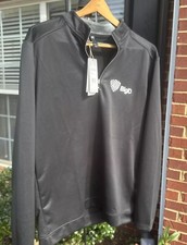 adidas Lightweight Quarter Zip Pullover Shirt Golf Mock Neck H54060 Mens L Black