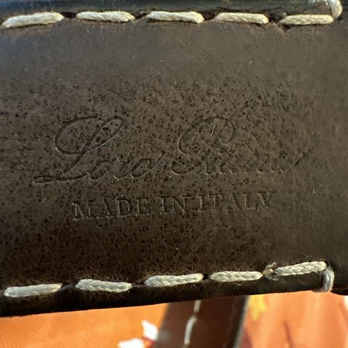 Loro Piana made in Italy brown leather men’s belt with white stitching size 42 - Picture 8 of 10