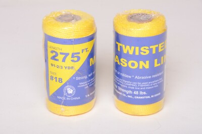 T.W.EVANS #18 Twisted Mason Line 2x 275'' Rolls (550' Total) Moisture Resistant