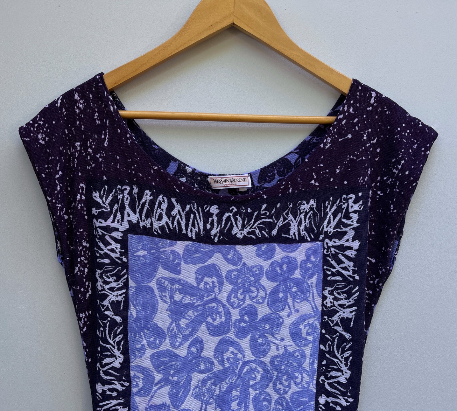 Splendido raro abito astratto multicolore variante YVES SAINT LAURENT anni 80 O S