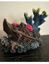 Pirate ship fish tank decor shipwreck with corals