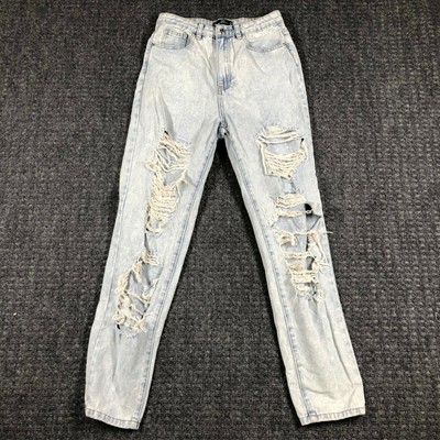 Missguided High Rise Mom Jeans Light 