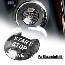 For Nissan Infiniti Q50 Q60 Car Carbon Fiber Engine Start Stop Push Button Cover