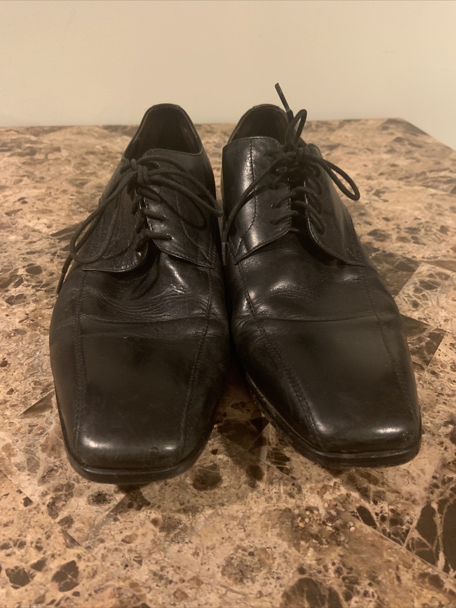 HUGO BOSS Men\'s Black Leather Lace Up Oxford Dress Shoes US 8 Hugo Boss Black Leather Lace-Up Oxford Dress Shoes Men main image 4
