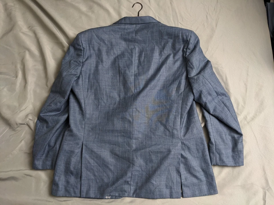 Izod Blazer синий две кнопки Sportcoat полиэстер смесь мужской размер 50L Slim Fit - Изображение 3 из 4